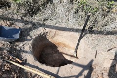 Bodhicitta Meditation Retreat Centre - digging hole for sanitation tank